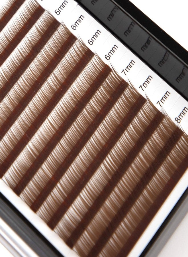 OLLOLASHES Brown Color Eyebrow Extensions EI Curl 0.10mm Mix4-8mm 4mm 5mm 6mm 7mm 8mm for Salon Use Only (Brown Mix4-8mm 0.10 EI Curl) - Image 5